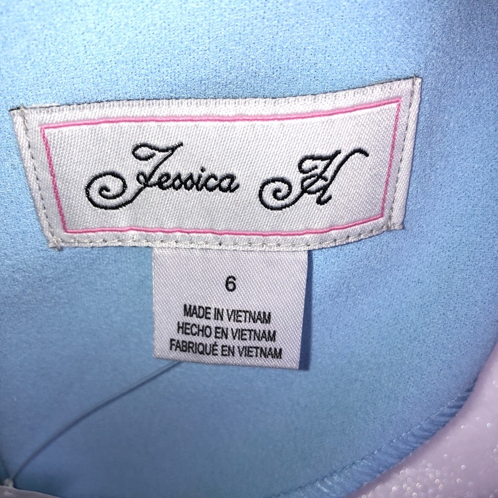 Jessica H Bell Sleeve Light Blue Dress. Size 6 - Picture 6 of 12